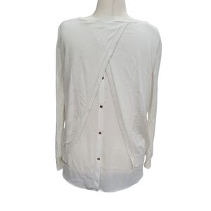 EUC Ivanka Trump women's white scoop neck sweater est. L elegant